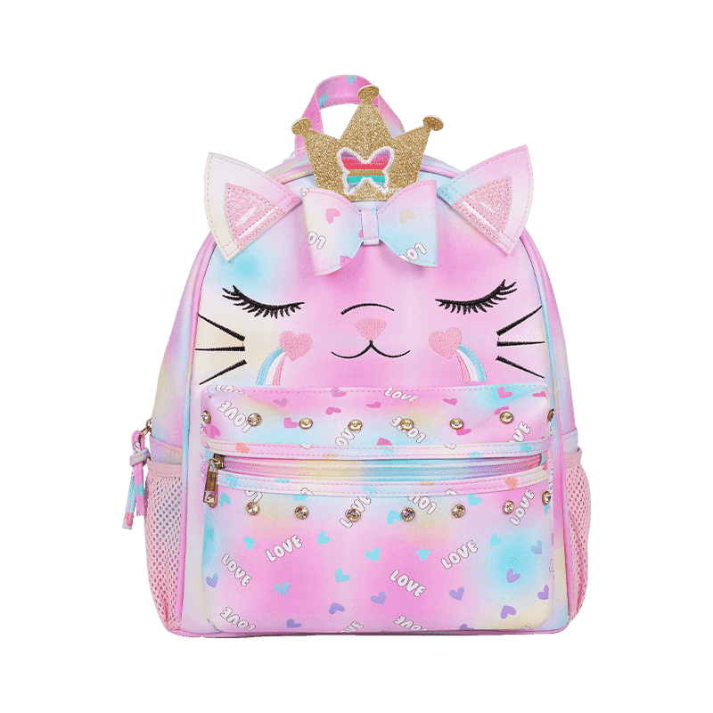 Mochila Infantil Con Gato De Lentejuelas De Colores