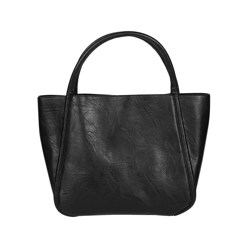 Bolso tote negro simple de gran capacidad similar al cuero