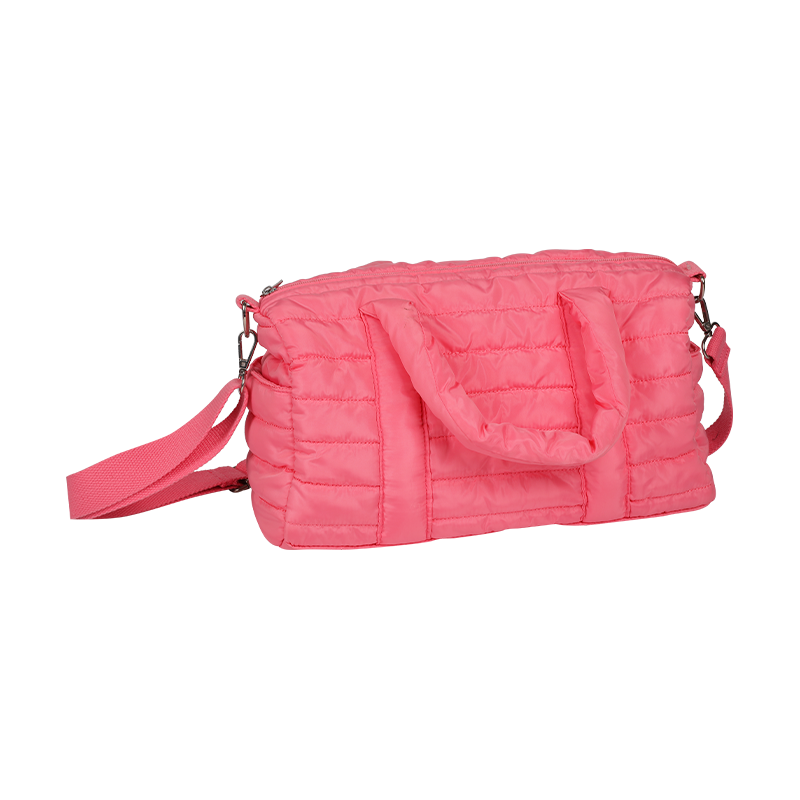 Bolso bandolera de gran capacidad con costuras en rosa