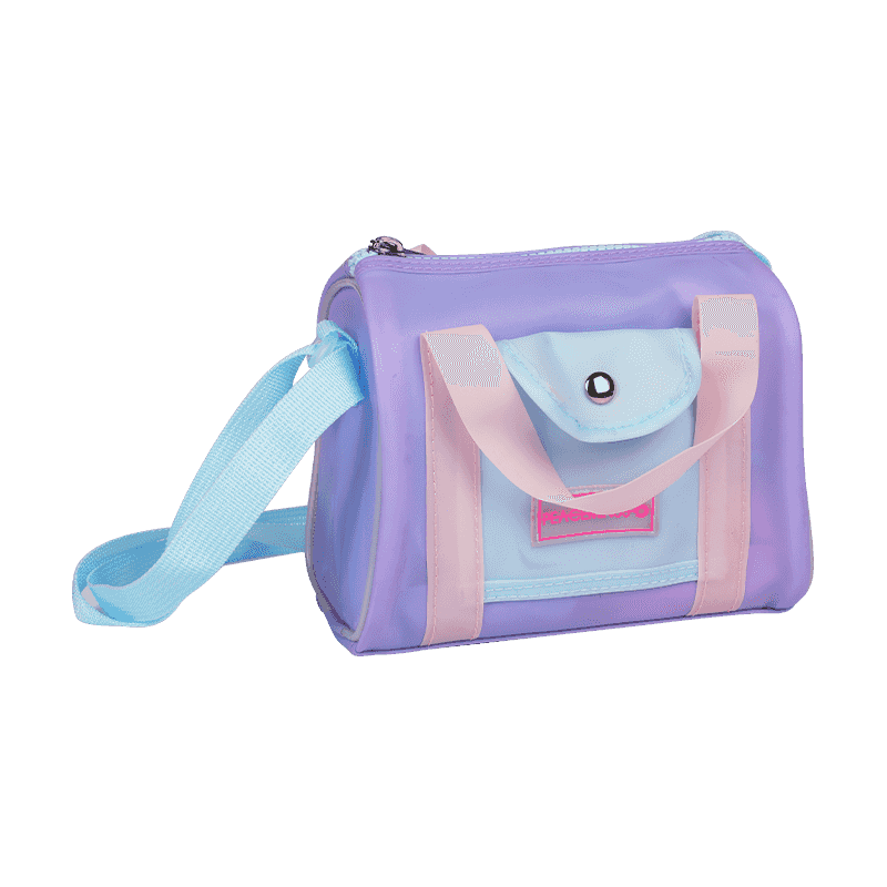 Bolso bandolera con textura de gelatina morada