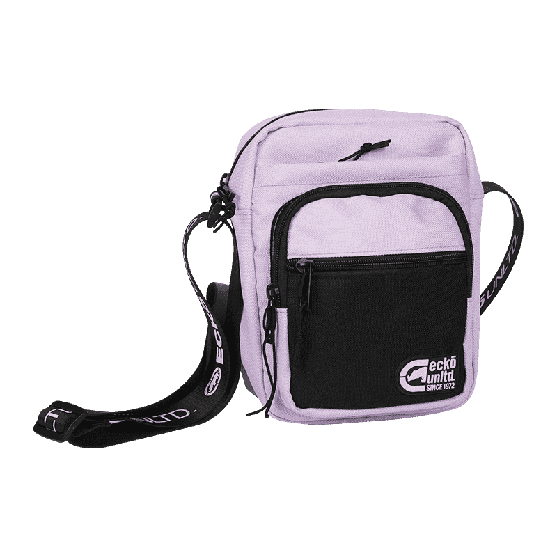 Bolso bandolera multicapa de lona morado