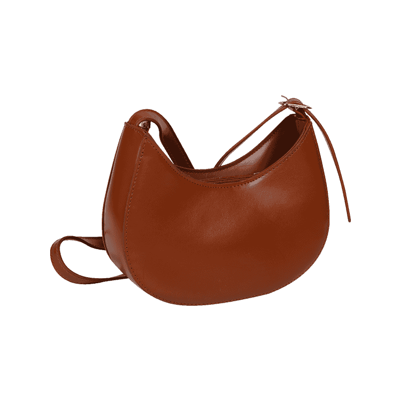 Bolso bandolera Crescent de cuero marrón PU