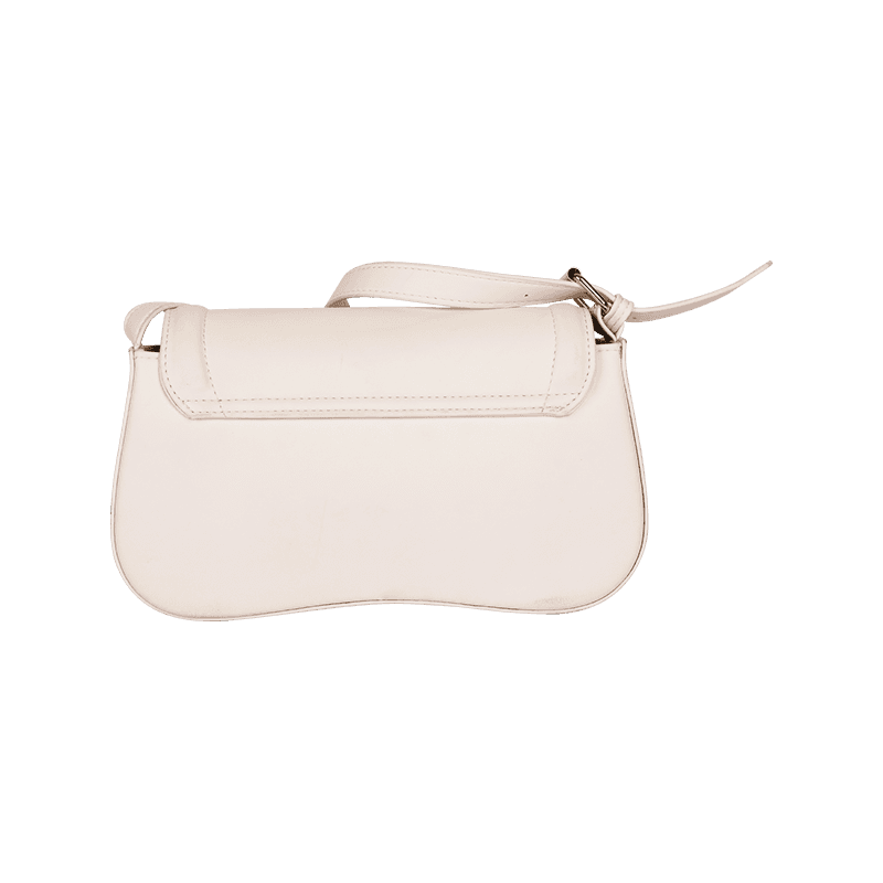 Bolso bandolera de cuero PU blanco