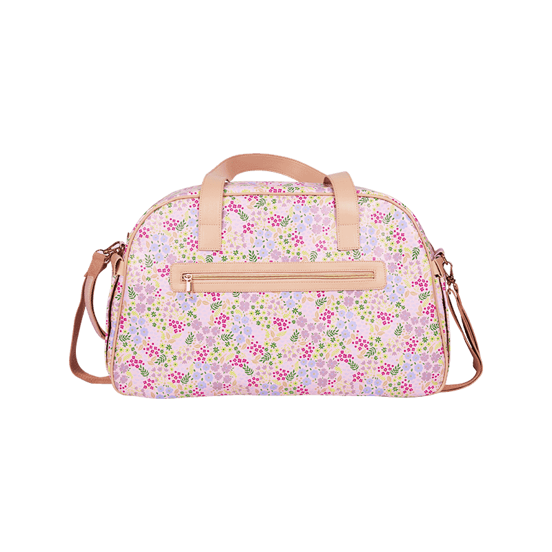 Bolso bandolera con print de flores rosado