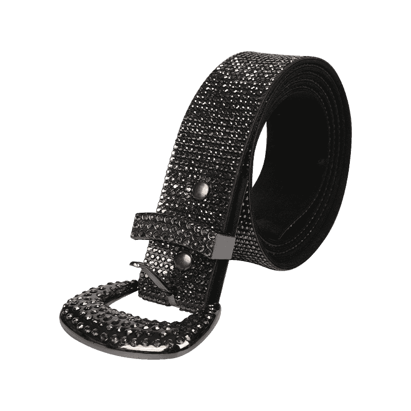 Cinturón de strass negro