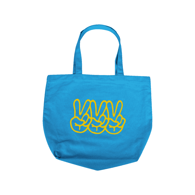 Bolsa de lona con signo de la paz azul