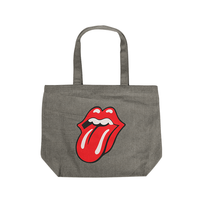 Bolso de lona con lengua roja gris